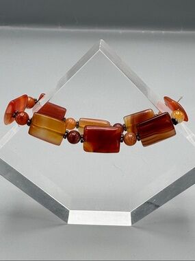 Chunky Carnelian Beaded Bracelet